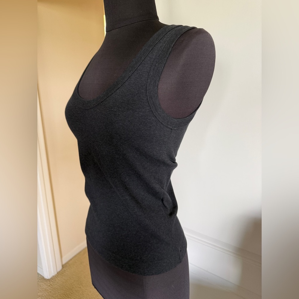 Brunello Cucinelli Ribbed Tank Top M Italian Luxury Stretch Cotton Basic